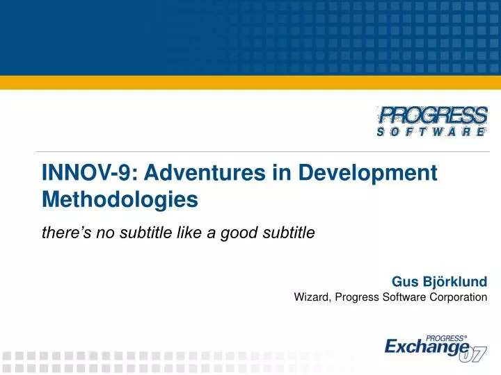 innov 9 adventures in development methodologies