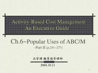 ch 6 popular uses of abc m part ii p 251 277