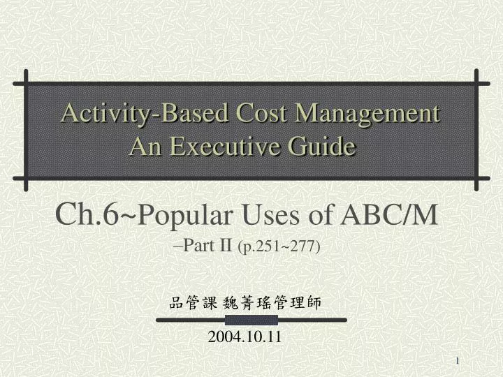 ch 6 popular uses of abc m part ii p 251 277