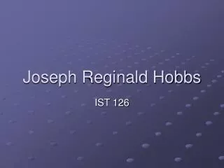 Joseph Reginald Hobbs