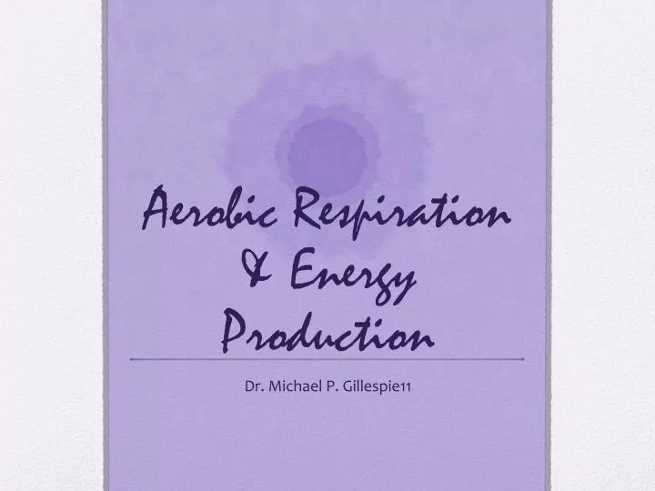 aerobic respiration energy production