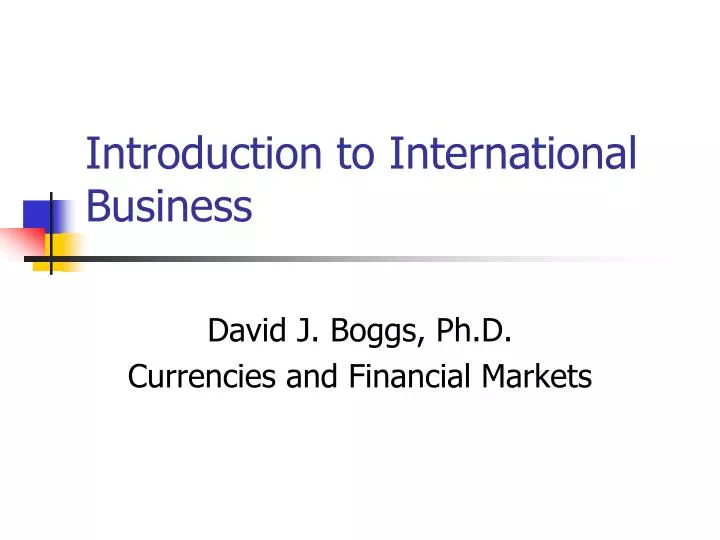 introduction to international business