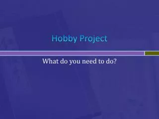 Hobby Project