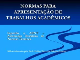 normas para apresenta o de trabalhos acad micos
