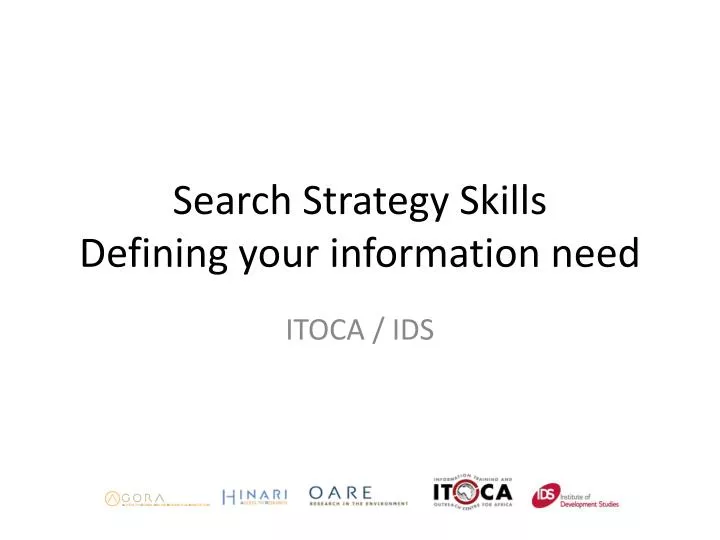 search strategy skills defining your information need