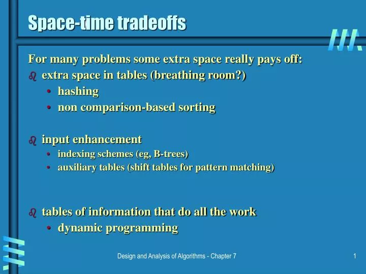 space time tradeoffs