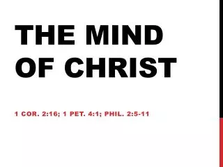 The mind of christ