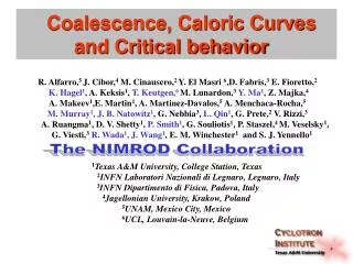 Coalescence, Caloric Curves and Critical behavior