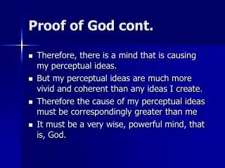 Proof of God cont.