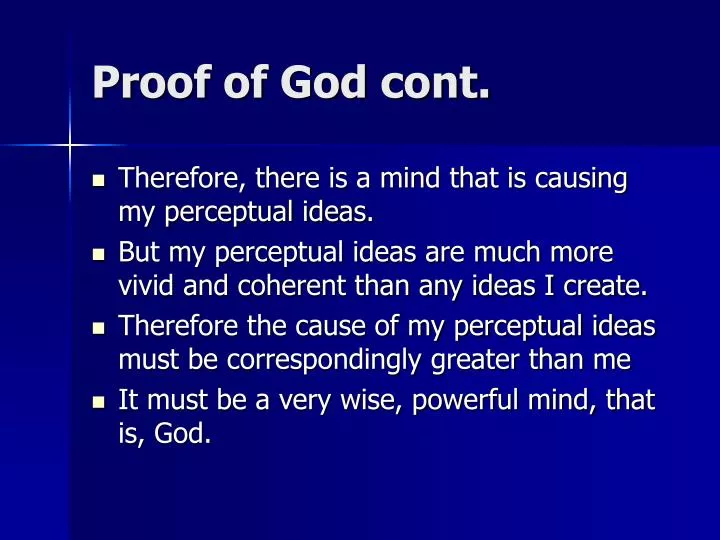 proof of god cont