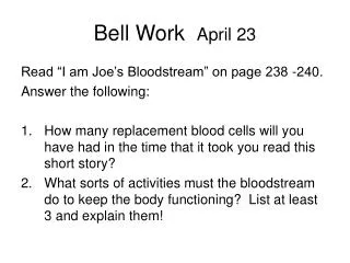 Bell Work April 23