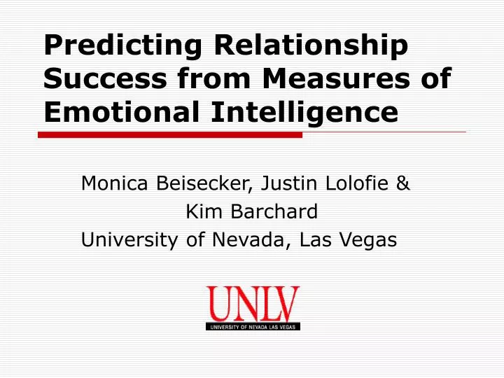 predicting relationship success from measures of emotional intelligence