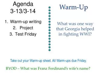 Agenda 3-13/3-14