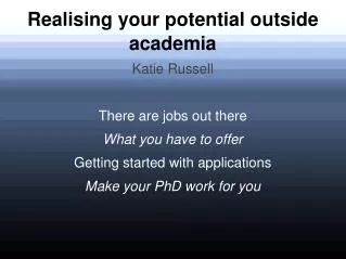 Realising your potential outside academia