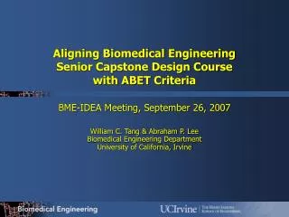 Aligning Biomedical Engineering Senior Capstone Design Course with ABET Criteria