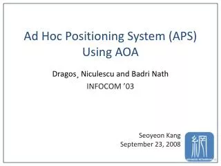 Ad Hoc Positioning System (APS) Using AOA