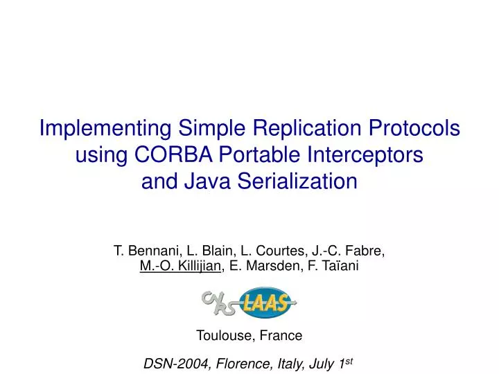 implementing simple replication protocols using corba portable interceptors and java serialization