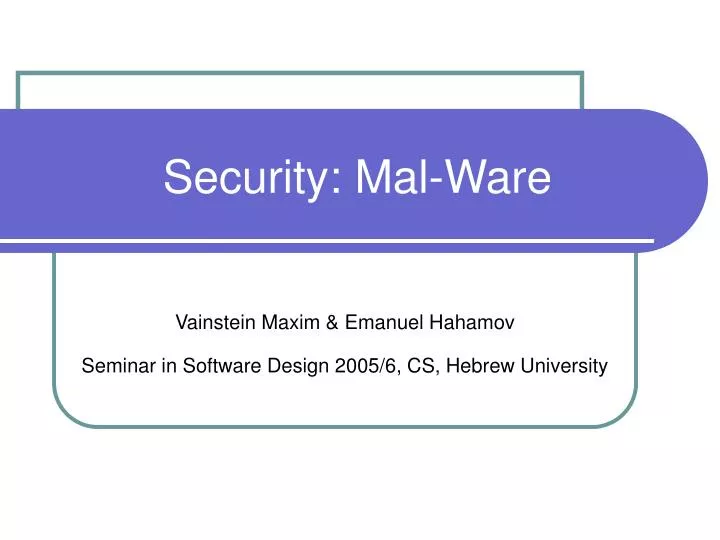 security mal ware