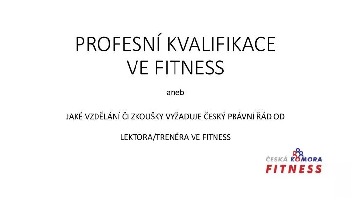 profesn kvalifikace ve fitness