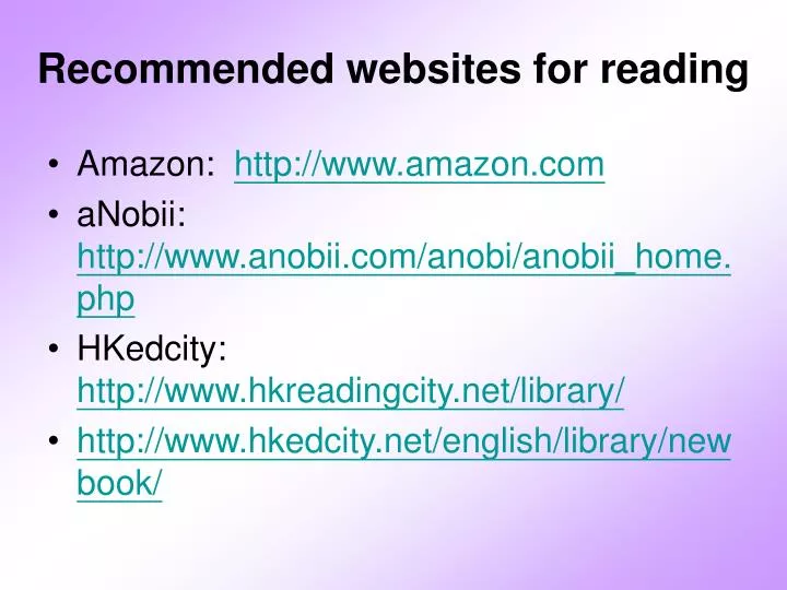 recommended websites for reading