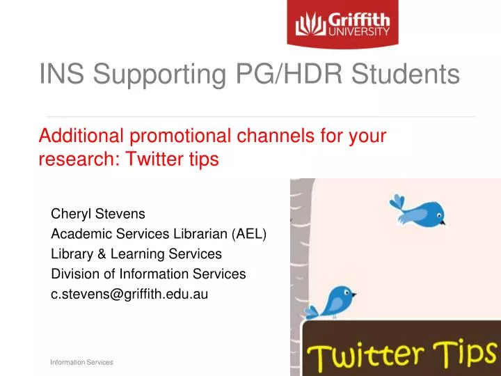 ins supporting pg hdr students additional promotional channels for your research twitter tips