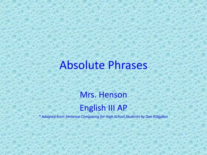 absolute phrases