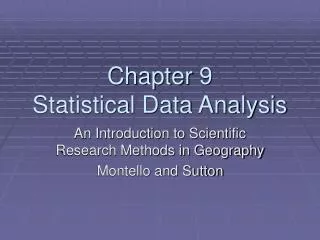 Chapter 9 Statistical Data Analysis