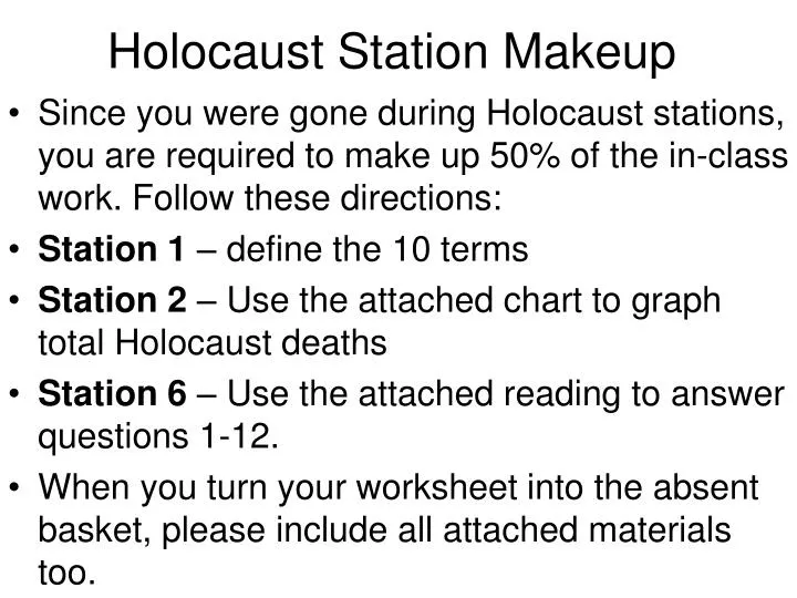 holocaust station makeup