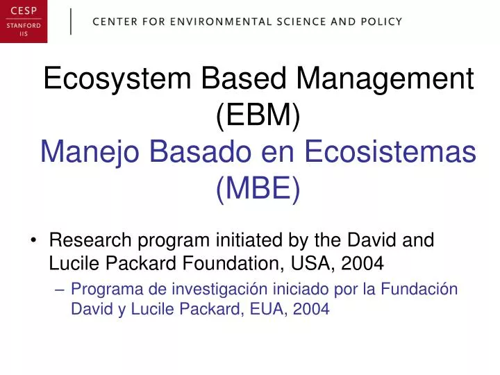 ecosystem based management ebm manejo basado en ecosistemas mbe