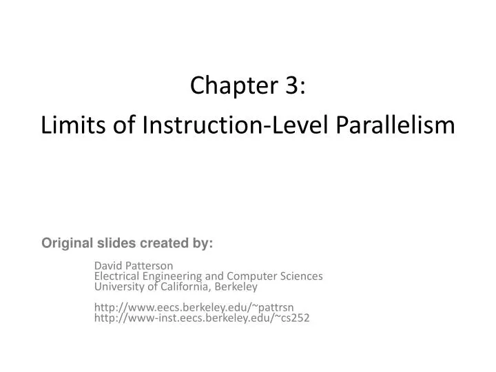 chapter 3 limits of instruction level parallelism