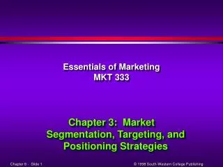 Essentials of Marketing MKT 333