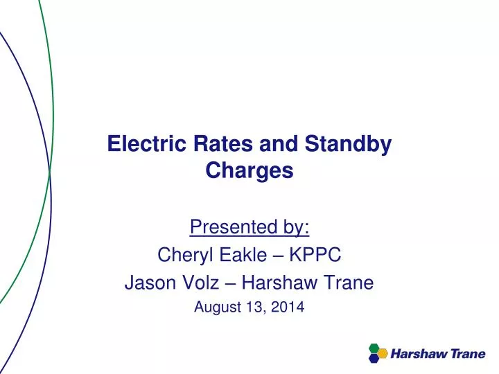 electric rates and standby charges