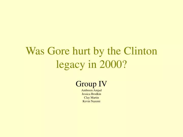 was gore hurt by the clinton legacy in 2000