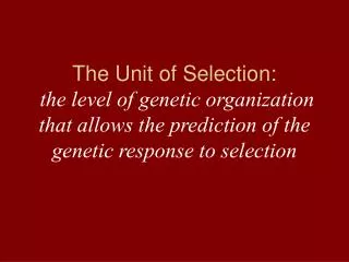 Quantitative Genetic Components As a Function