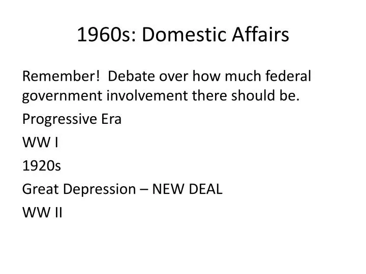 1960s domestic affairs