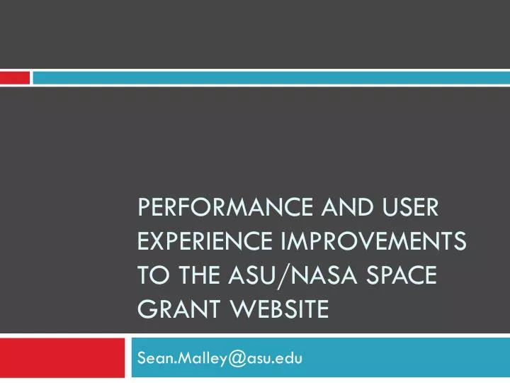 performance and user experience improvements to the asu nasa space grant website