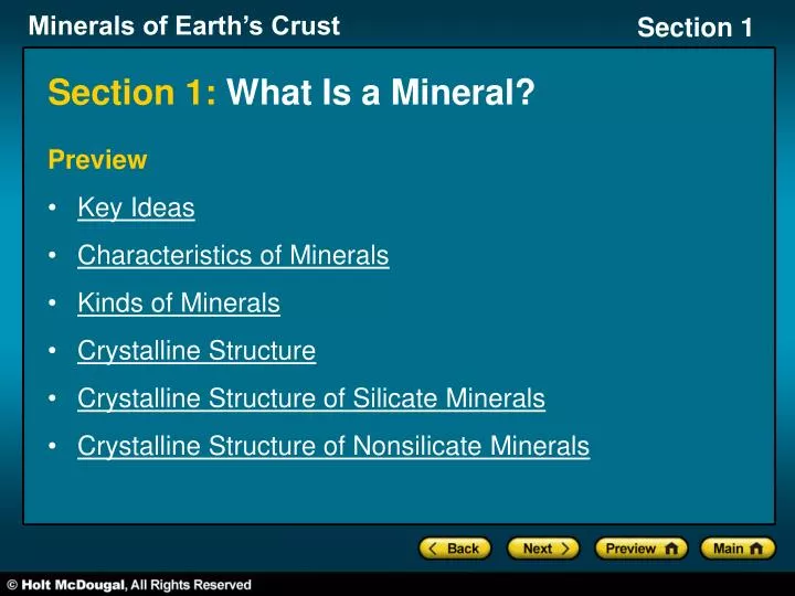 section 1 what is a mineral