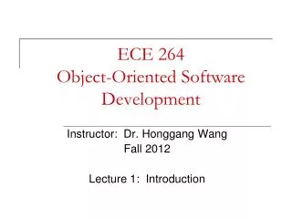 ece 264 object oriented software development