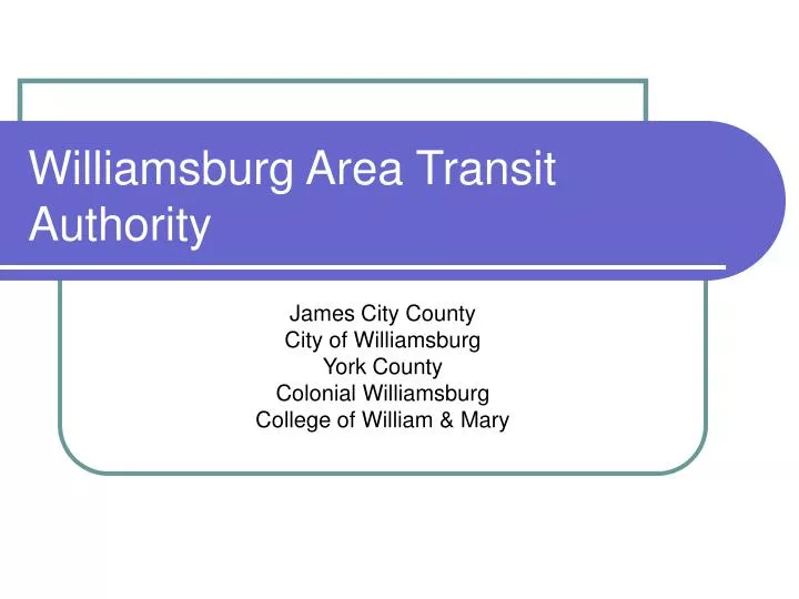 williamsburg area transit authority
