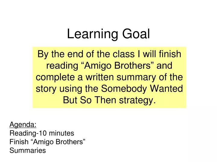 learning goal