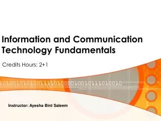 Information and Communication Technology Fundamentals