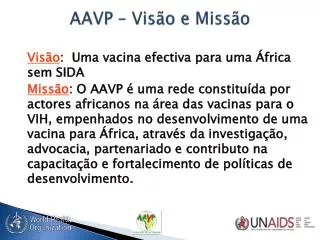 aavp vis o e miss o