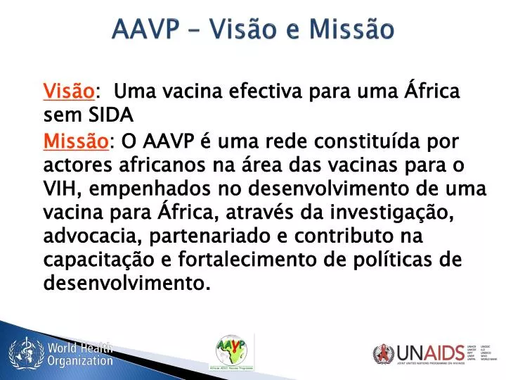 aavp vis o e miss o