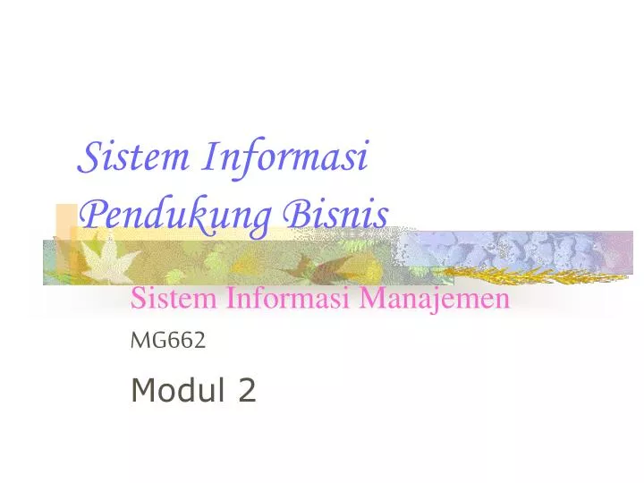 sistem informasi pendukung bisnis