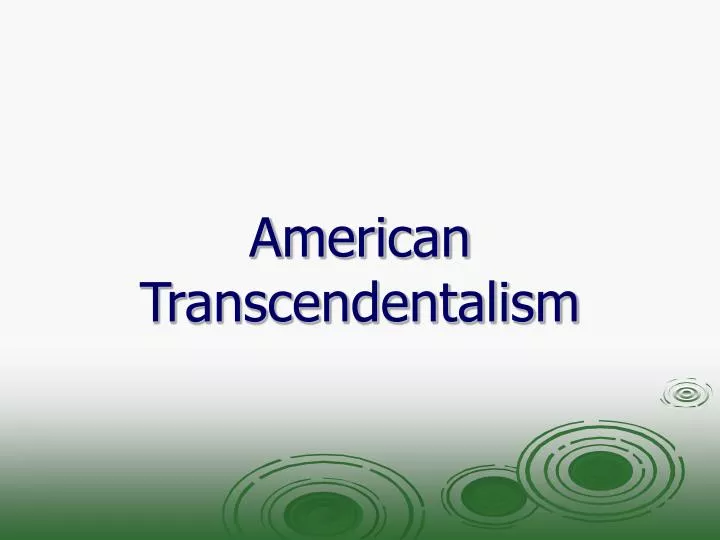 american transcendentalism