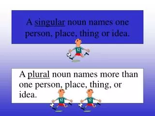 a singular noun names one person place thing or idea