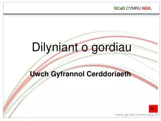 dilyniant o gordiau