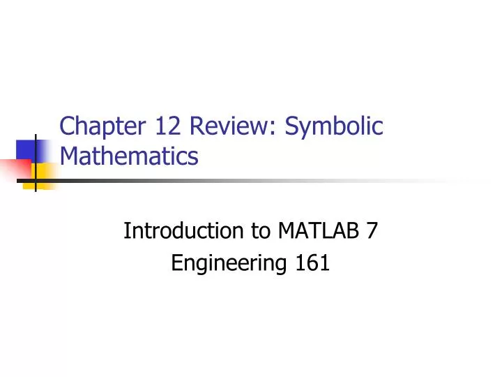 chapter 12 review symbolic mathematics