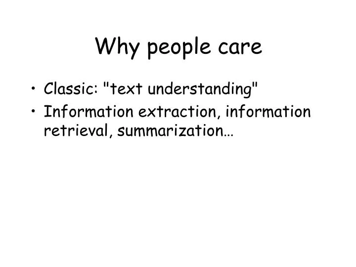 why people care