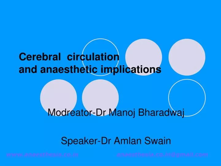 cerebral circulation and anaesthetic implications